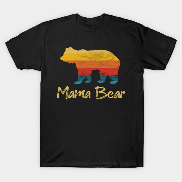 Mama Bear Vintage Retro Sunset T-Shirt by Scar